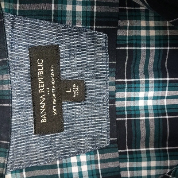 Banana Republic Soft Wash Standard Fit Plaid Button Down Shirt - Large - Picture 3 of 6